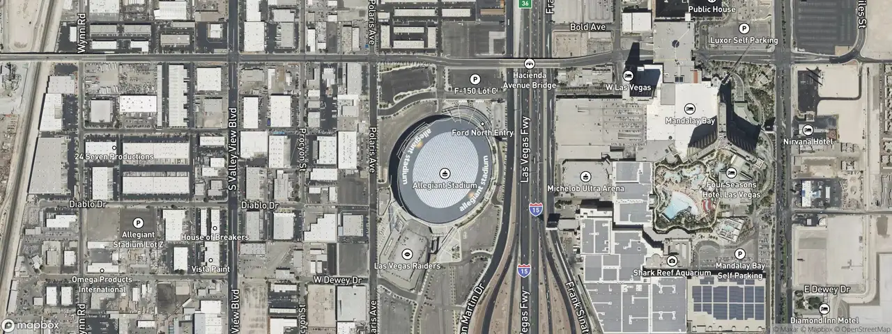 Aerial view of Allegiant Stadium